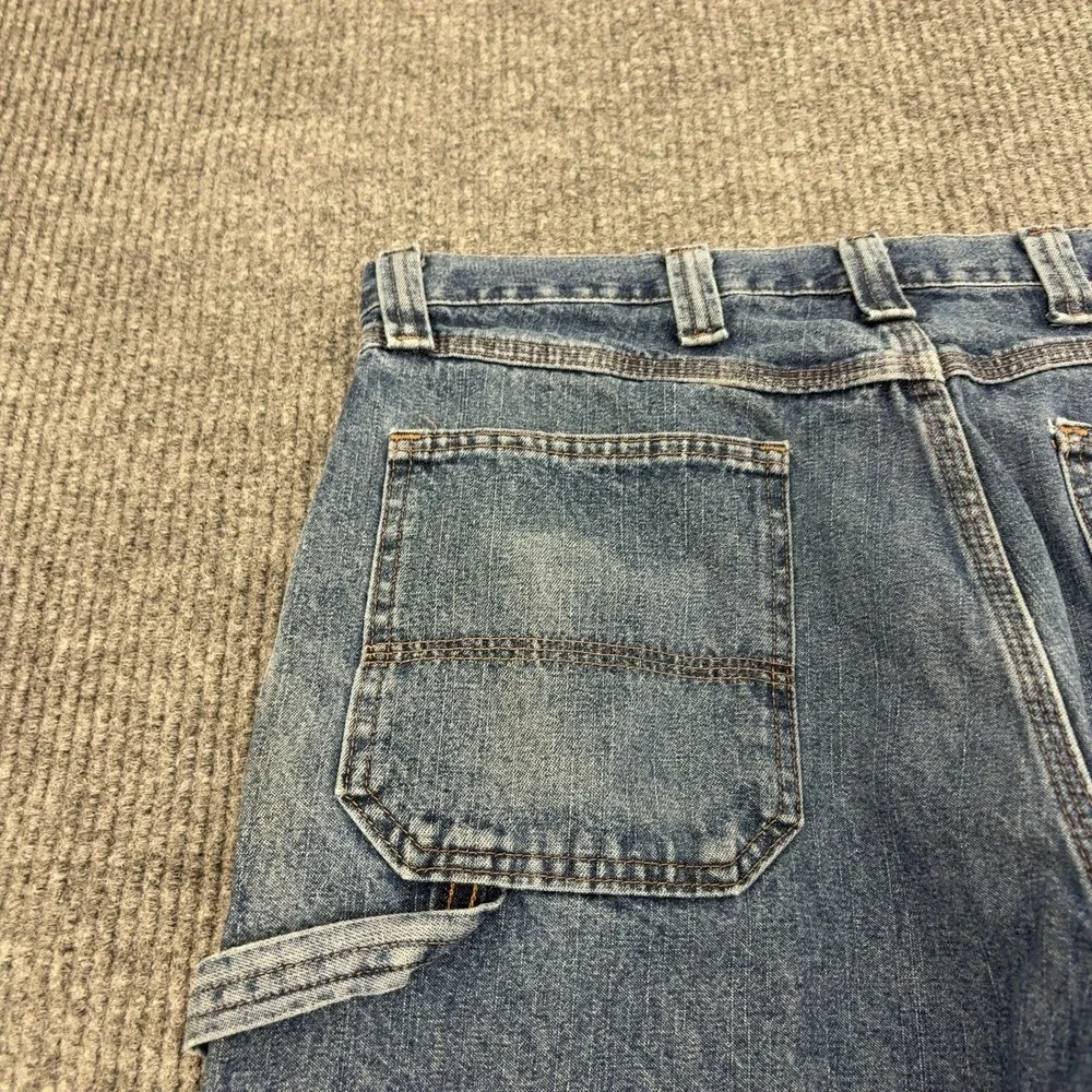 Wrangler Carpenter Shorts Mens 34 Blue Cotton Denim Utility Workwear Casual